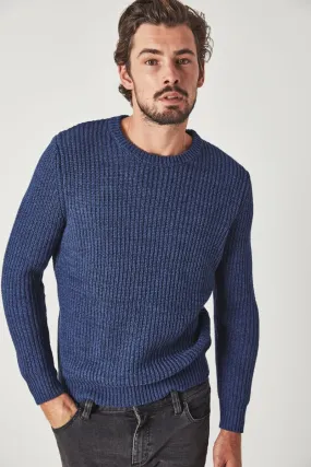 Rollas MENS ROLLA'S CREW KNIT - BLUE MELANGE