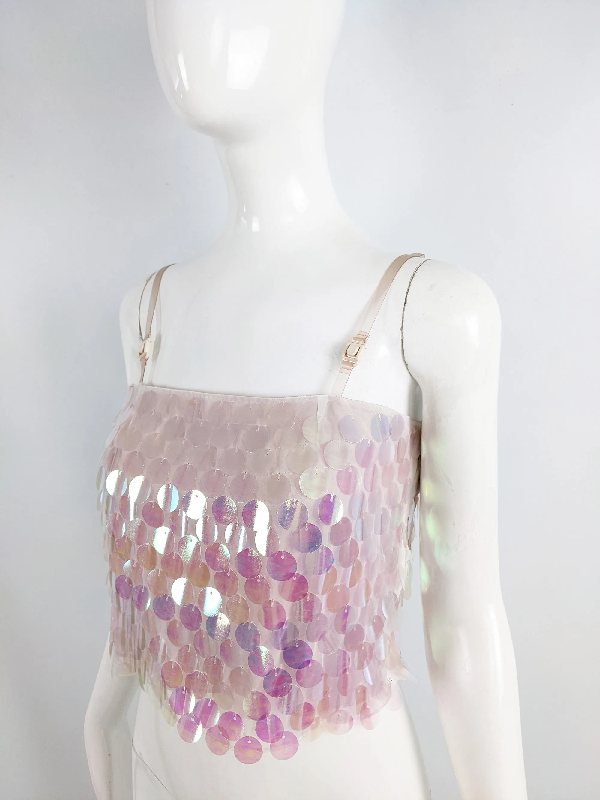 Ronit Zilkha Vintage Y2K Sequin Crop Top, 2000s