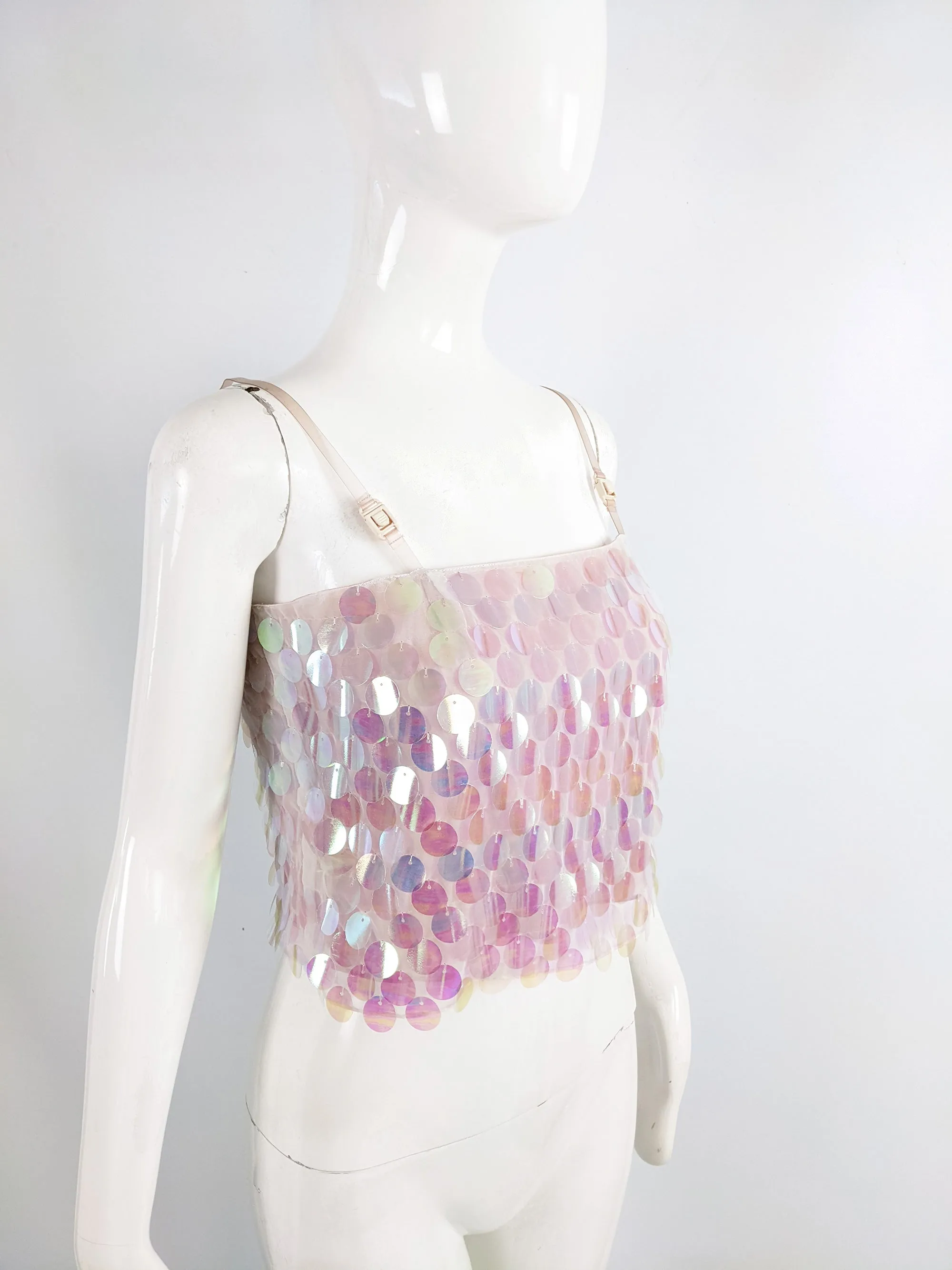 Ronit Zilkha Vintage Y2K Sequin Crop Top, 2000s