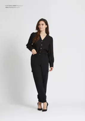 Rue De Femme Contessa V ?neck black blouse