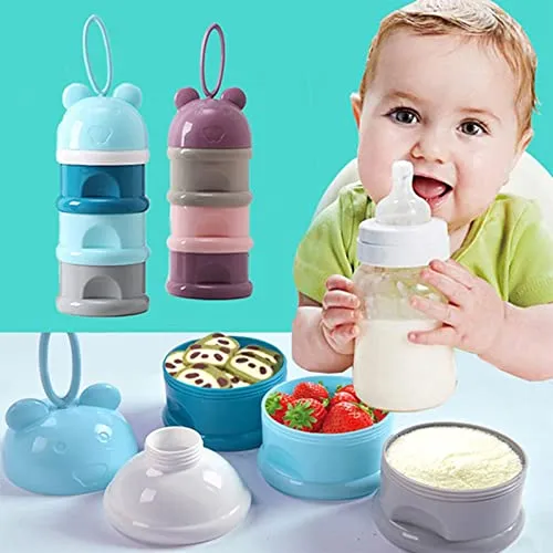 Safe-O-Kid- Baby Portable 3 Layer Container for Food Milk Powder Storage- Purple