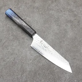 Sakai Takayuki Rinnou VG10 33 Layer Damascus Kengata Santoku 160mm Blue Lacquered Handle