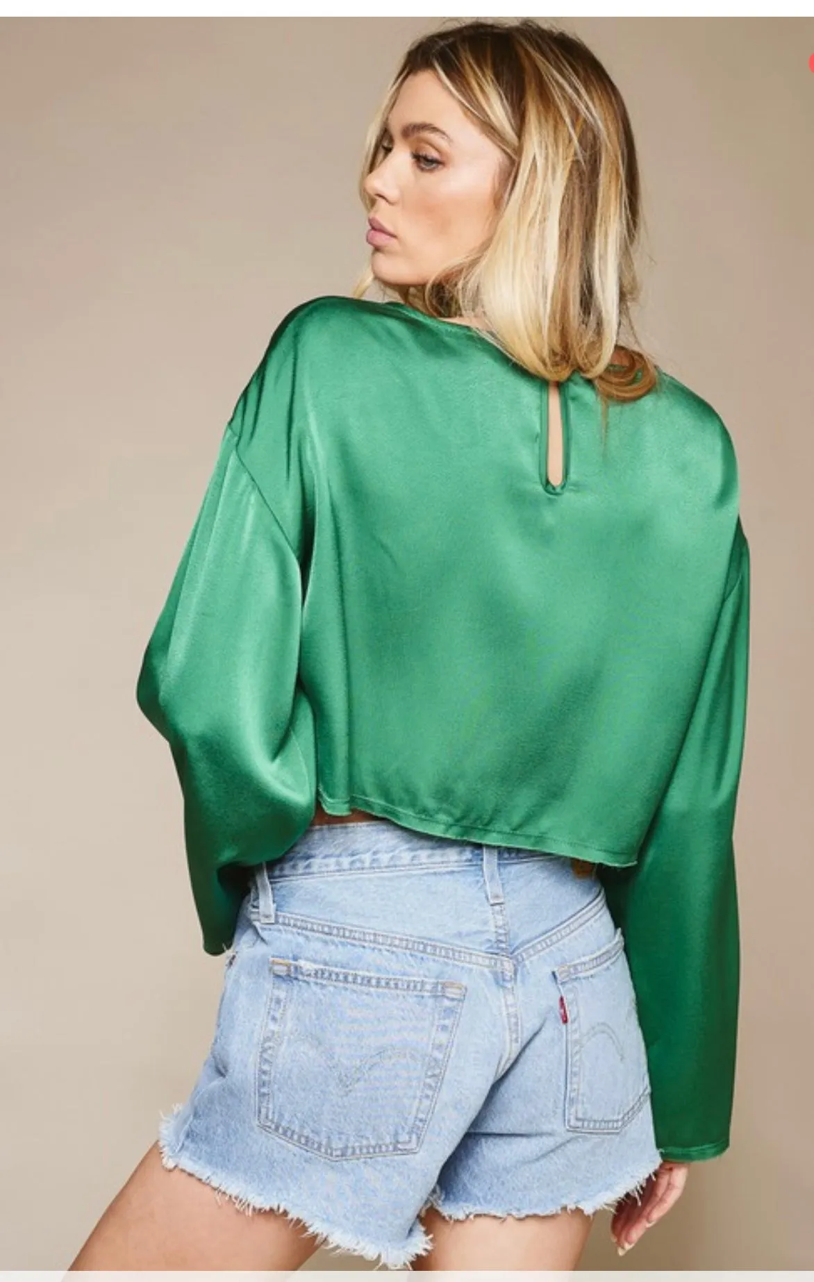 Satin Green Top