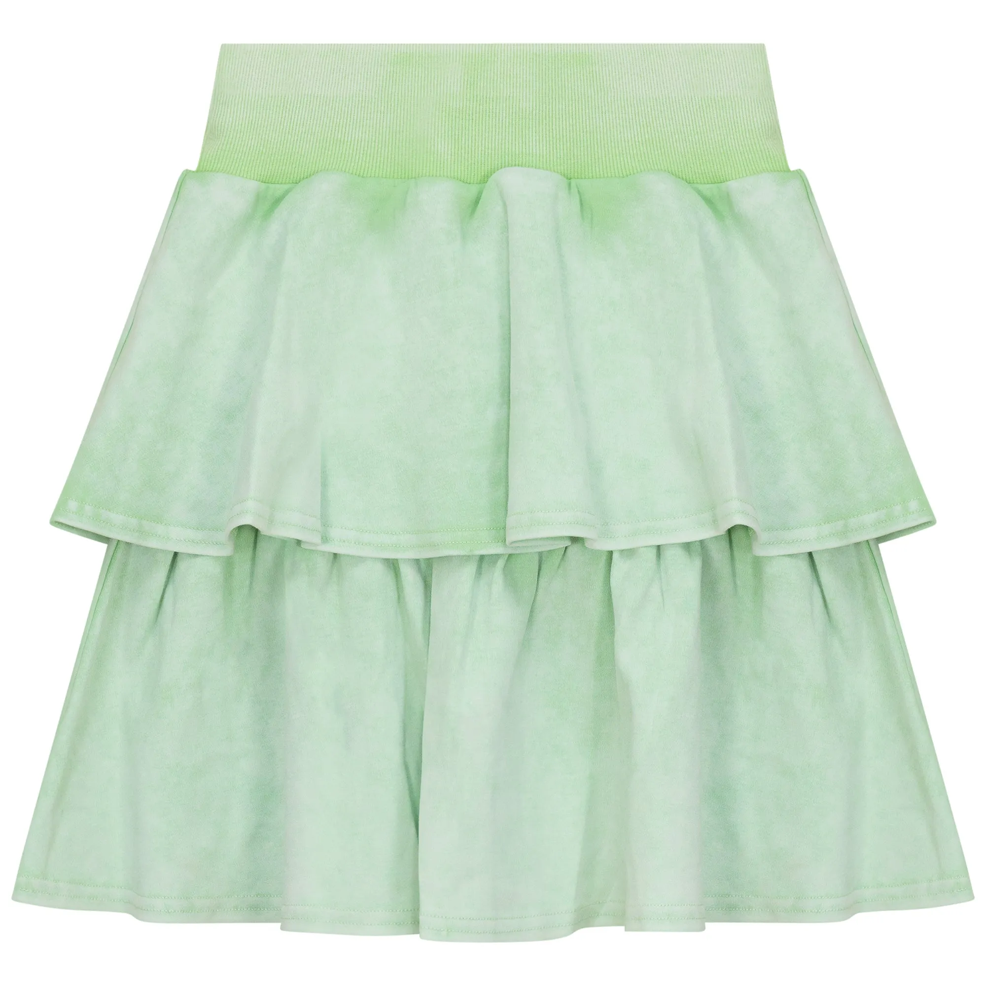 set outfit washed layered skirt and tee - washed mint