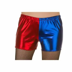 Shiny Hot Pants Red Blue Cheerleader Shorts Fancy Dress