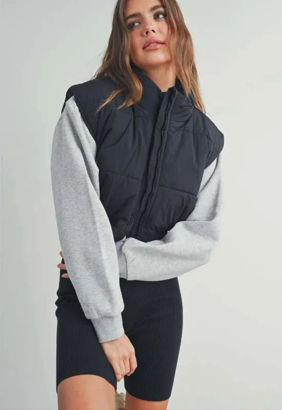 Short Puffer Vest - Black