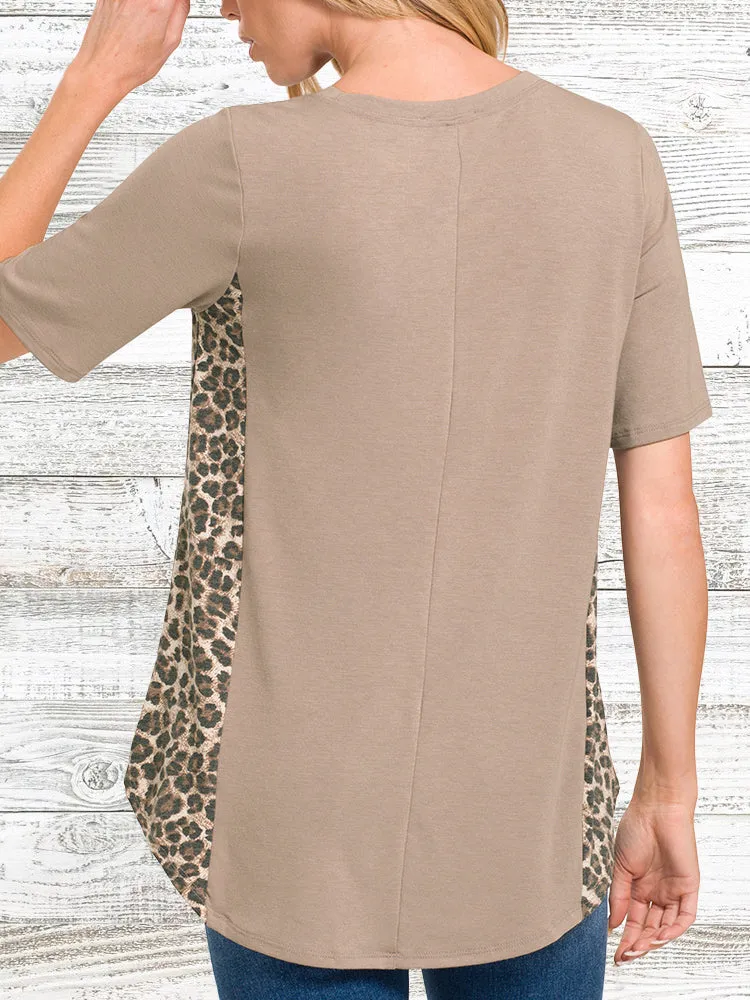 Short Sleeve Leopard Top