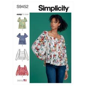 Simplicity Sewing Pattern S9452 Misses' Tops