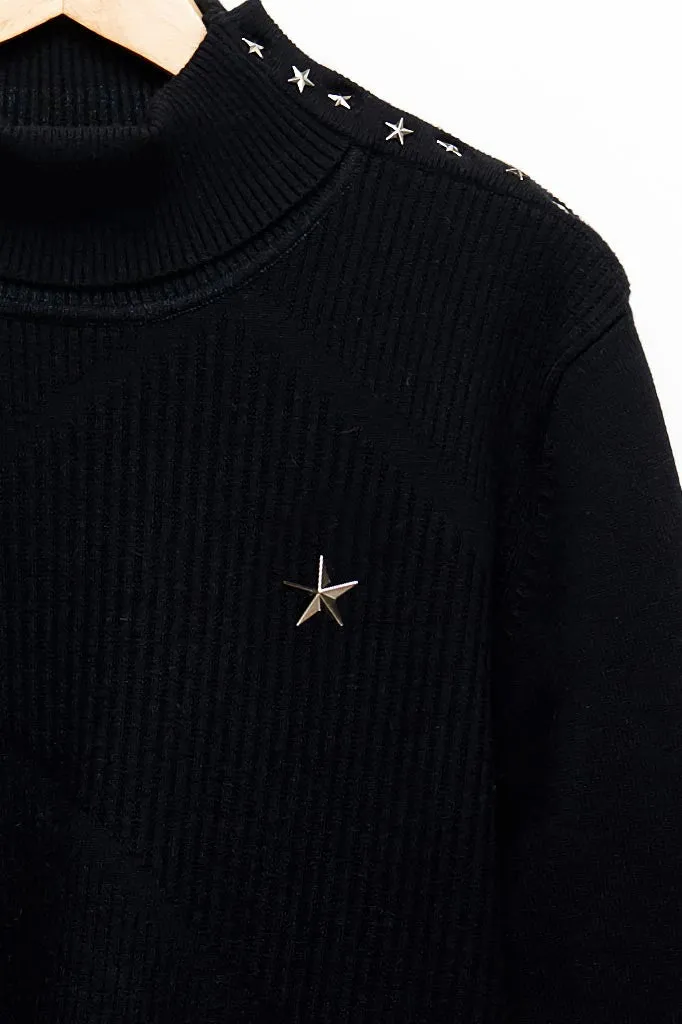 Slade Collection- Star Rivet Details High Collar Top