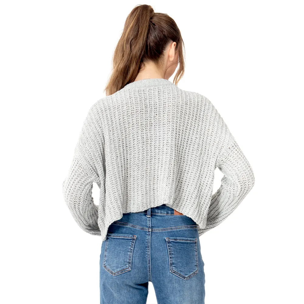 SWEATER PARA MUJER CROP MEDIUM NECK CHENILLE KNIT FOREVER 21