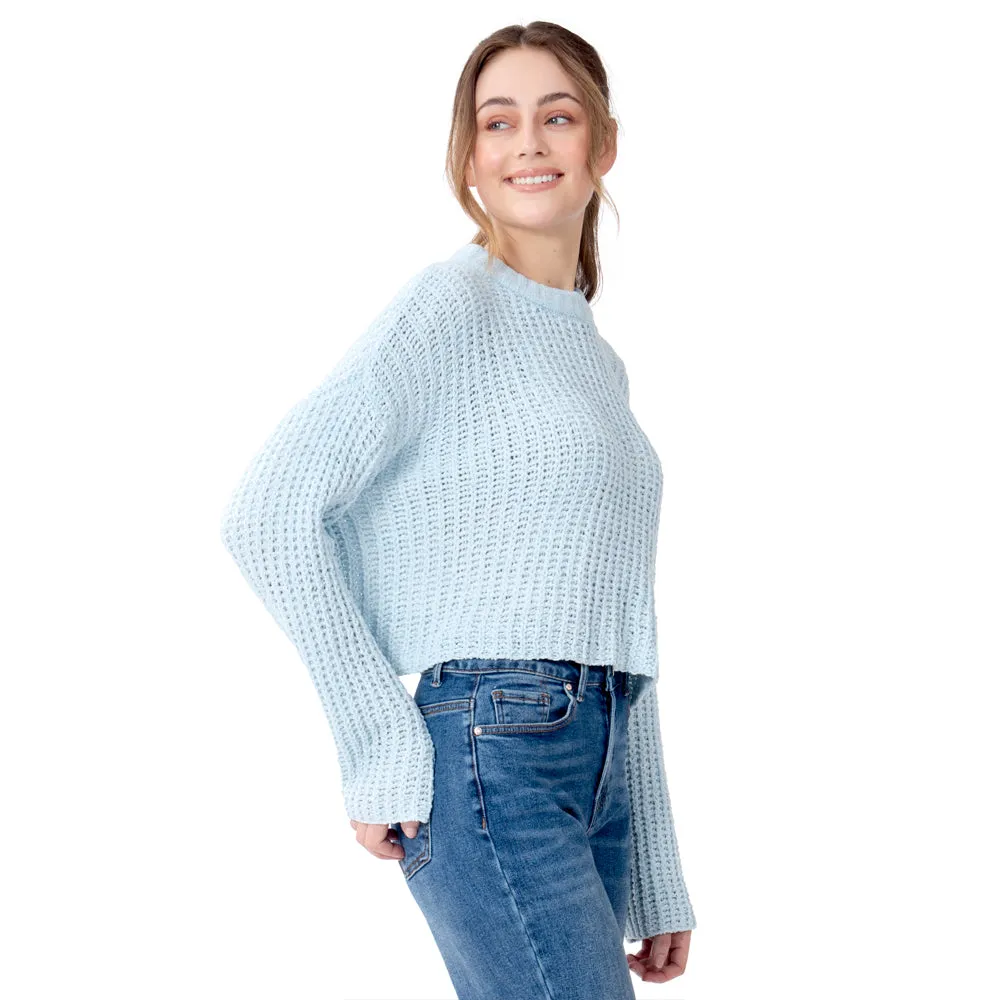 SWEATER PARA MUJER CROP MEDIUM NECK CHENILLE KNIT FOREVER 21