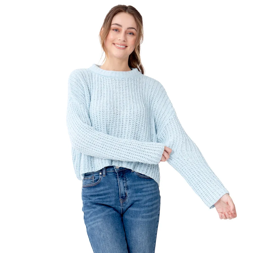 SWEATER PARA MUJER CROP MEDIUM NECK CHENILLE KNIT FOREVER 21