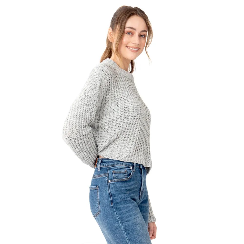 SWEATER PARA MUJER CROP MEDIUM NECK CHENILLE KNIT FOREVER 21