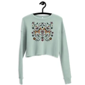 Swedish Dala Horse Cropped Sweatshirt - Light