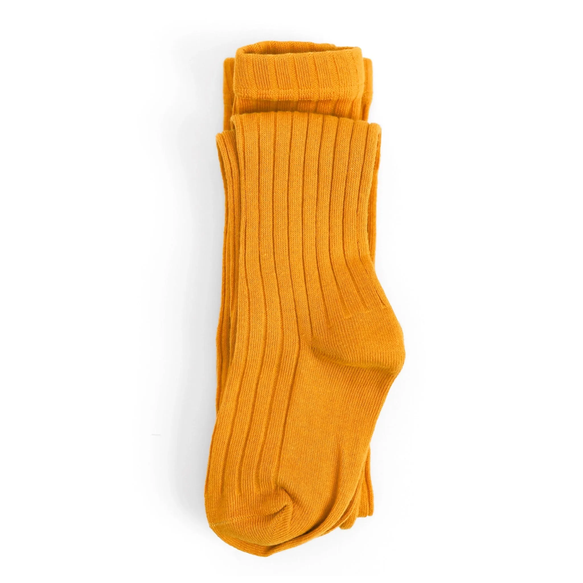 The Little Stocking Co -Ribbed Knit Tights - Marigold