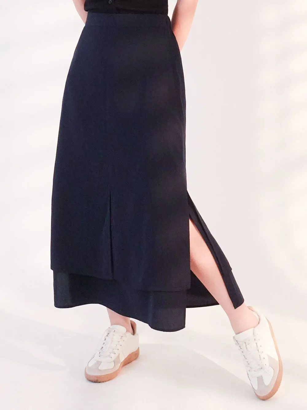 Two Layered Skirt Navy