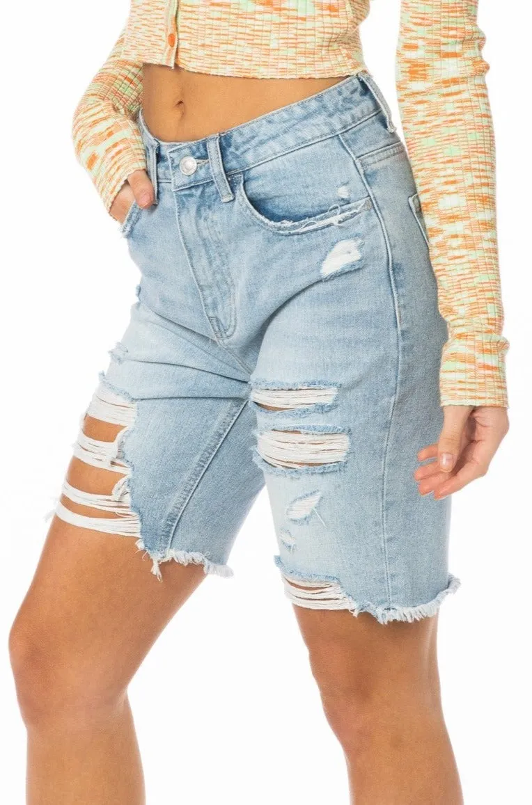 Vervet Relaxed Y2K Boyfriend Denim Shorts