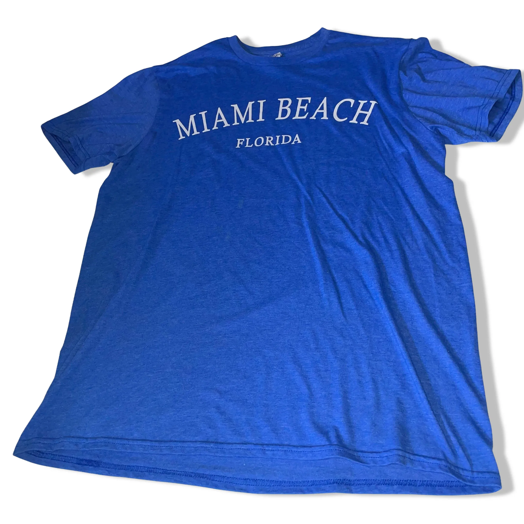 Vintage Delta Miami Beach Florida print blue large short sleeve tees