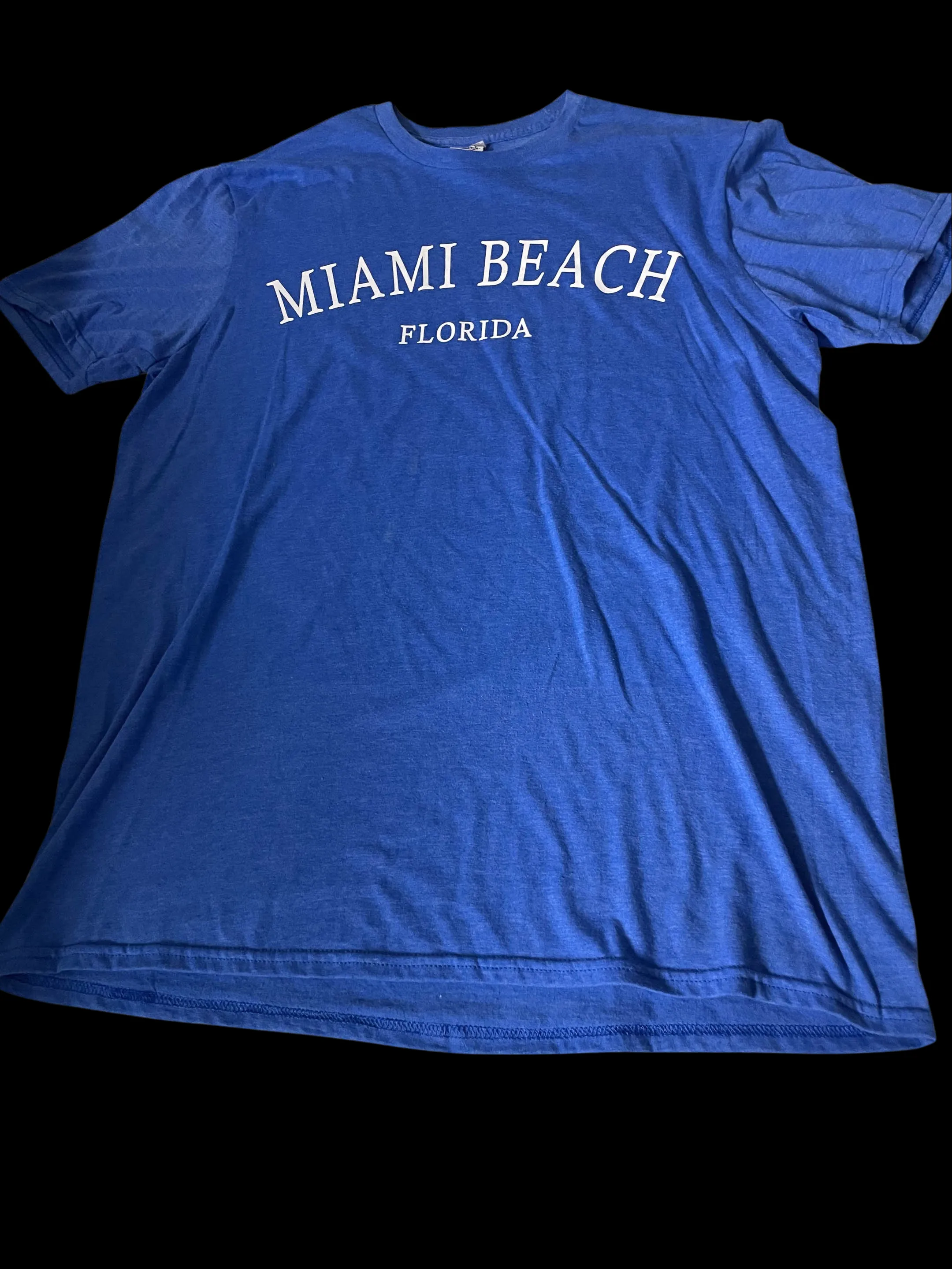 Vintage Delta Miami Beach Florida print blue large short sleeve tees