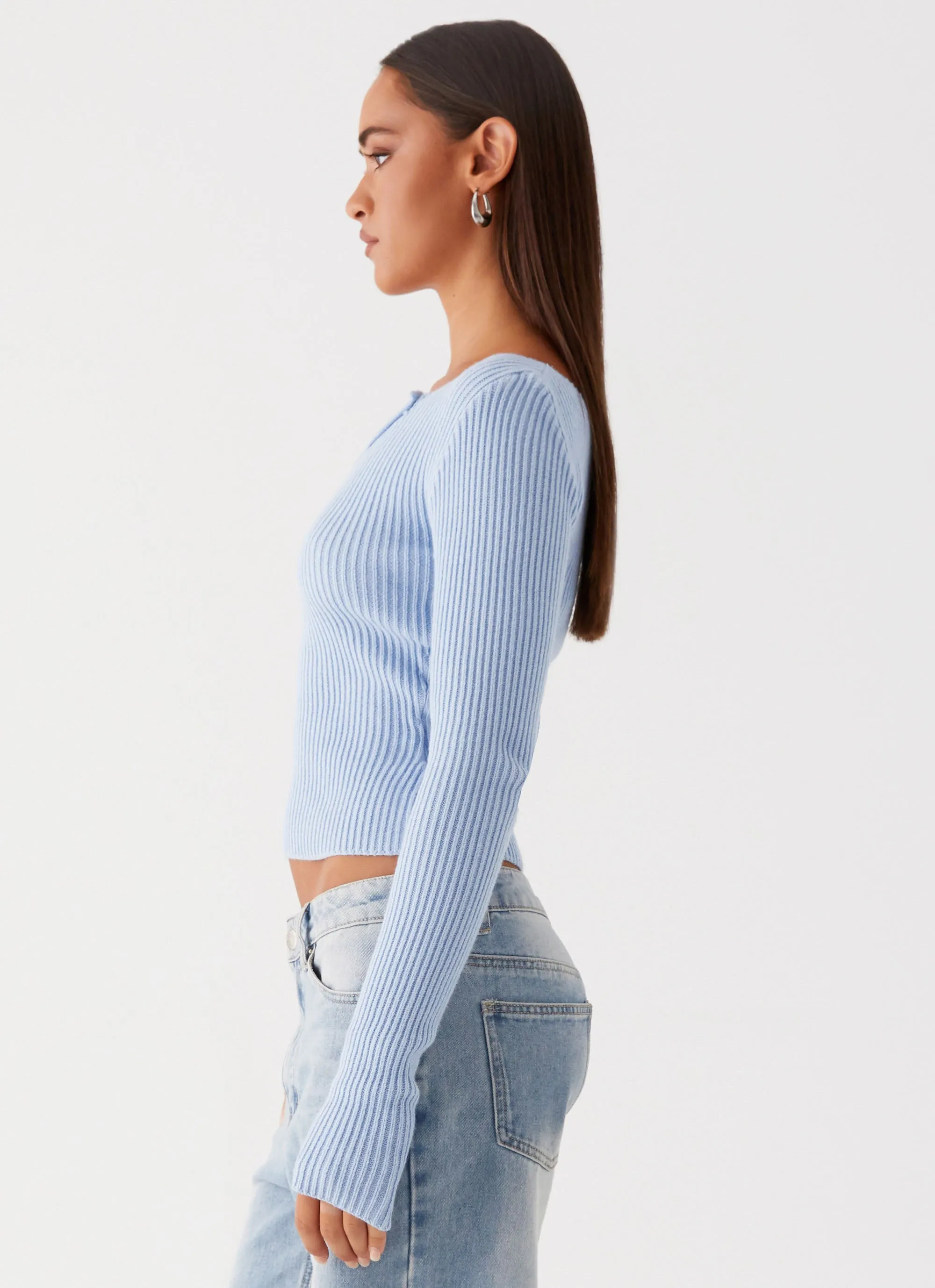 Waverly Knit Top - Sky Blue