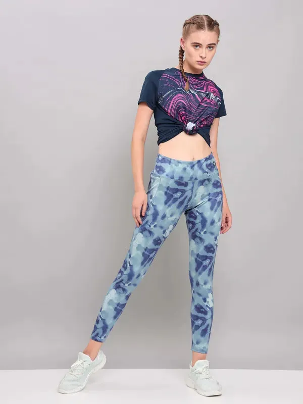 Women Printed Slim Fit Tights with ELASTO PLUS