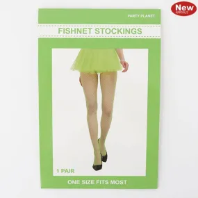 Womens Green Fishnet Tights