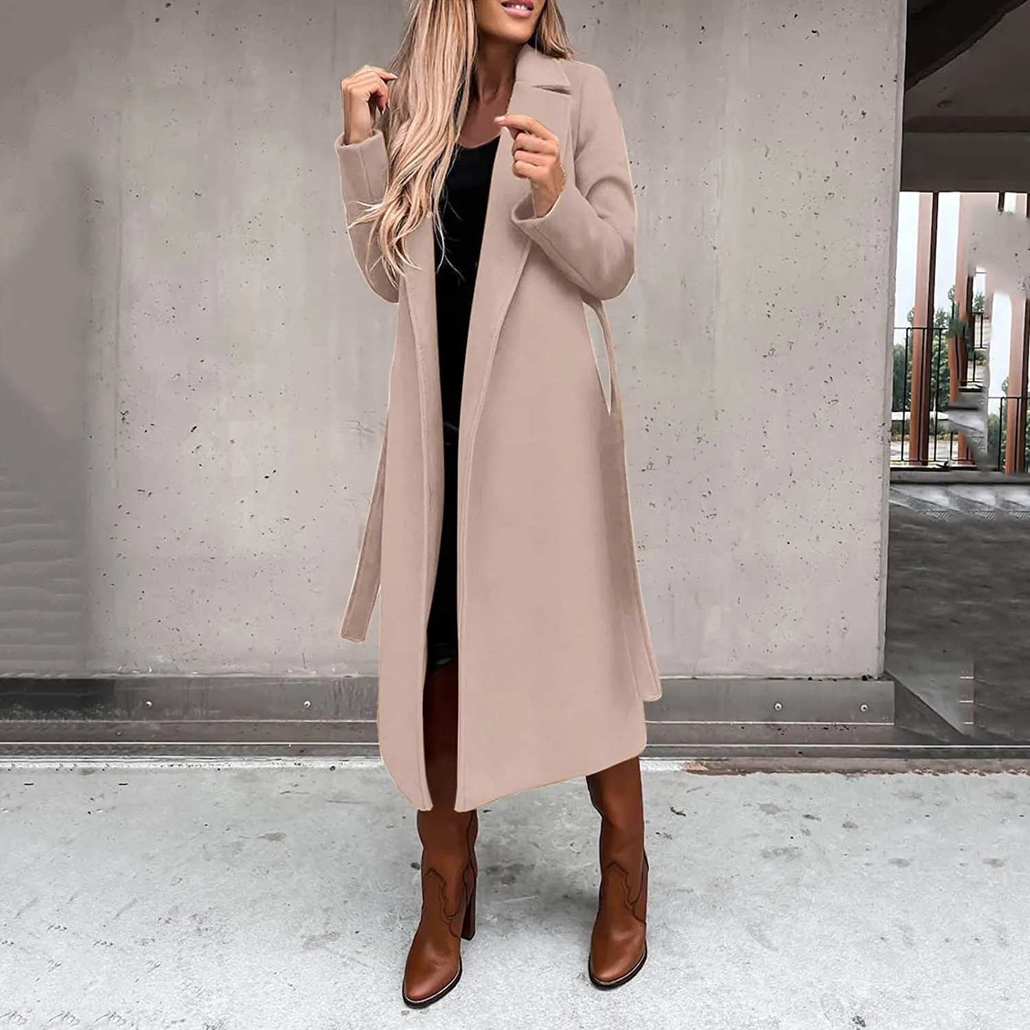 Women's Wool Coats for Women Classic Double Breasted Lapel Collar Jacket