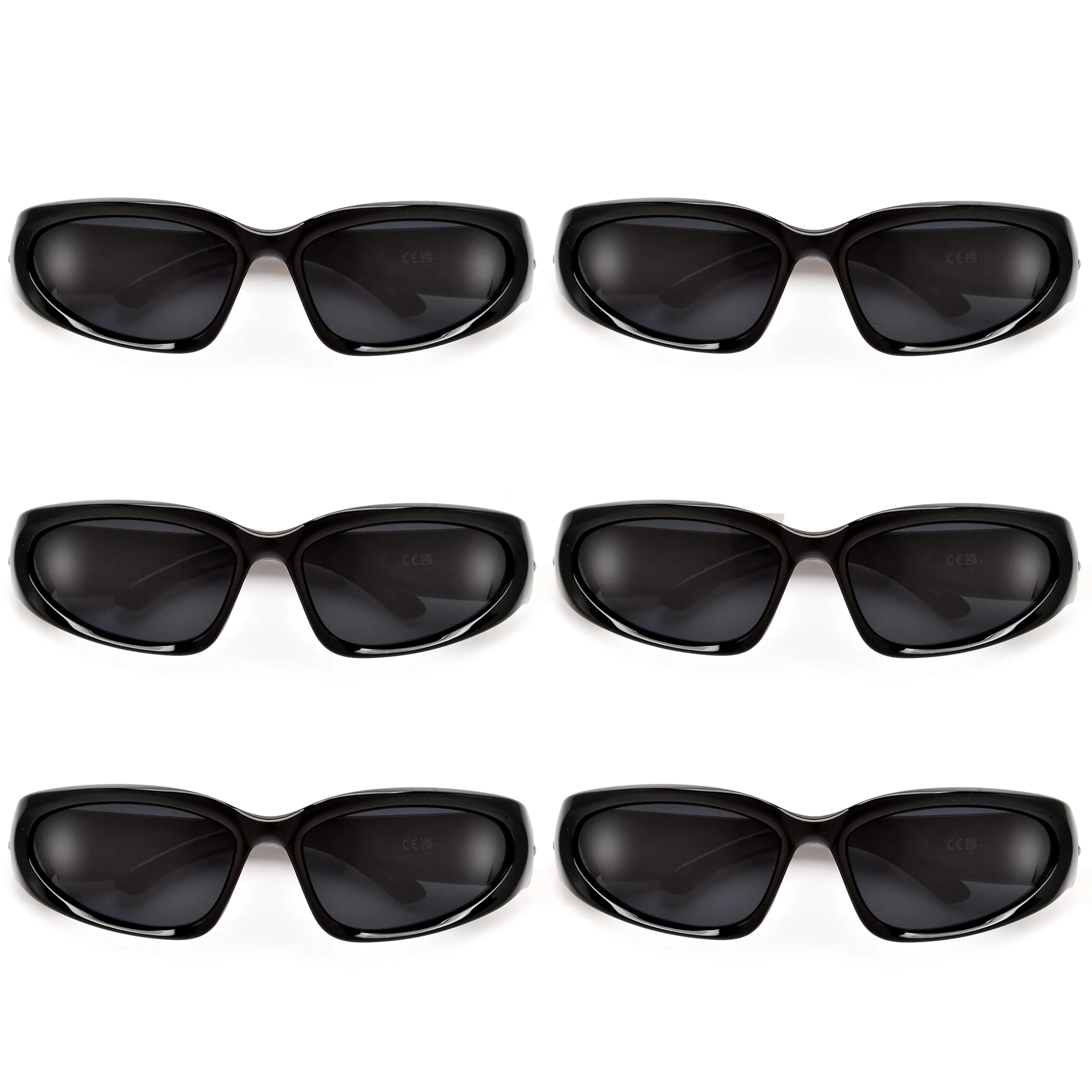 Y2K Wrap Around Fashion Sunglasses Swift Oval Dark Kim K Cyber Shades Sunglasses