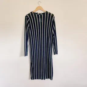 ZARA Knit Long Sleeve Stripe Dress Large NWT